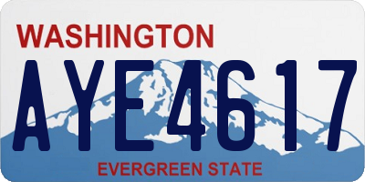 WA license plate AYE4617
