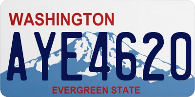 WA license plate AYE4620