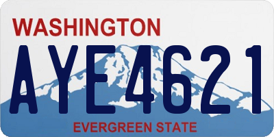 WA license plate AYE4621