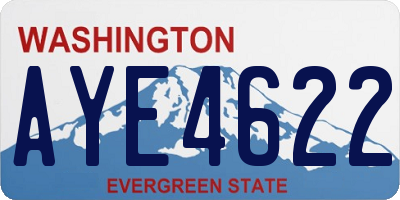 WA license plate AYE4622