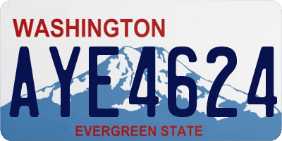 WA license plate AYE4624