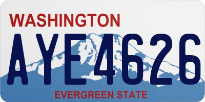 WA license plate AYE4626