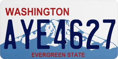 WA license plate AYE4627