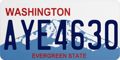WA license plate AYE4630