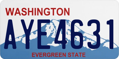 WA license plate AYE4631