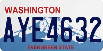 WA license plate AYE4632