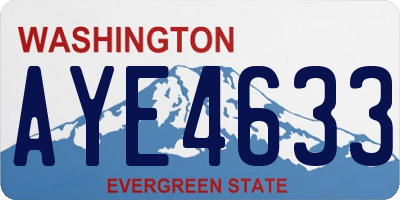 WA license plate AYE4633