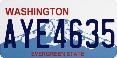 WA license plate AYE4635