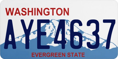 WA license plate AYE4637