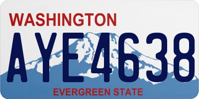 WA license plate AYE4638