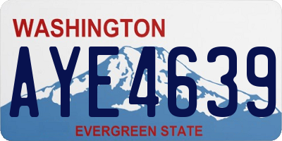WA license plate AYE4639