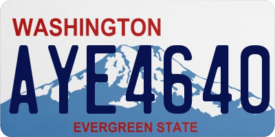 WA license plate AYE4640