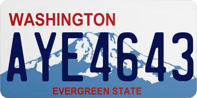 WA license plate AYE4643