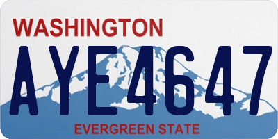 WA license plate AYE4647