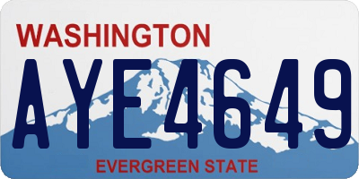 WA license plate AYE4649