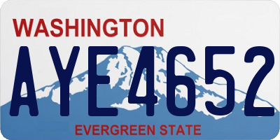 WA license plate AYE4652