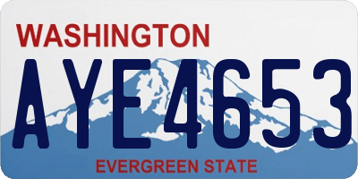 WA license plate AYE4653