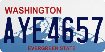 WA license plate AYE4657