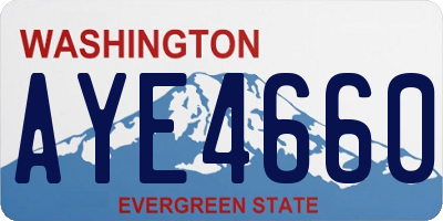 WA license plate AYE4660