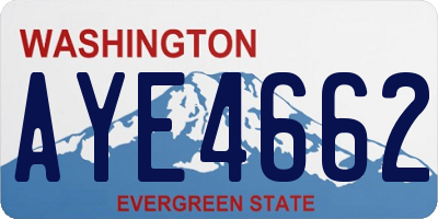 WA license plate AYE4662