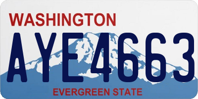 WA license plate AYE4663