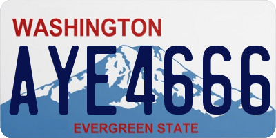 WA license plate AYE4666