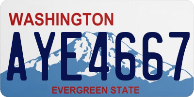 WA license plate AYE4667