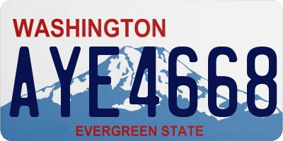 WA license plate AYE4668