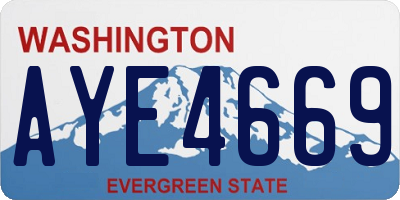 WA license plate AYE4669