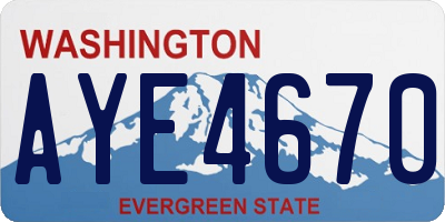 WA license plate AYE4670