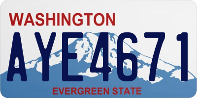 WA license plate AYE4671