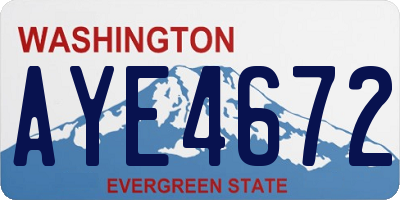 WA license plate AYE4672