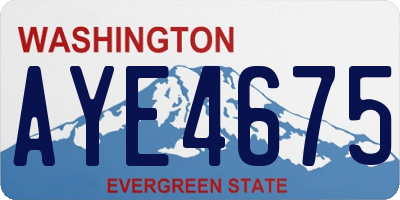 WA license plate AYE4675