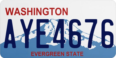 WA license plate AYE4676