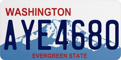 WA license plate AYE4680