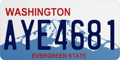 WA license plate AYE4681