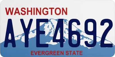 WA license plate AYE4692