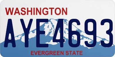 WA license plate AYE4693