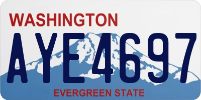 WA license plate AYE4697