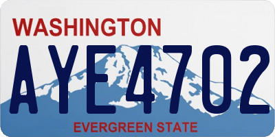 WA license plate AYE4702