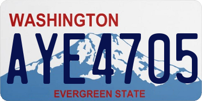 WA license plate AYE4705