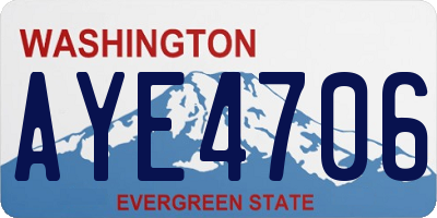WA license plate AYE4706