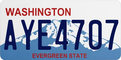 WA license plate AYE4707