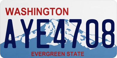 WA license plate AYE4708