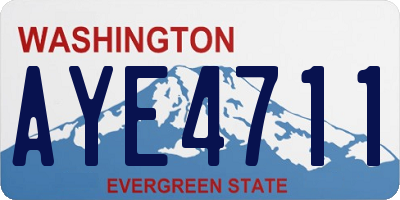 WA license plate AYE4711