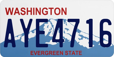 WA license plate AYE4716