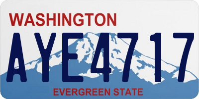WA license plate AYE4717