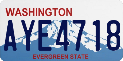 WA license plate AYE4718