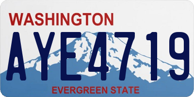 WA license plate AYE4719