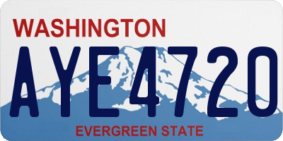 WA license plate AYE4720
